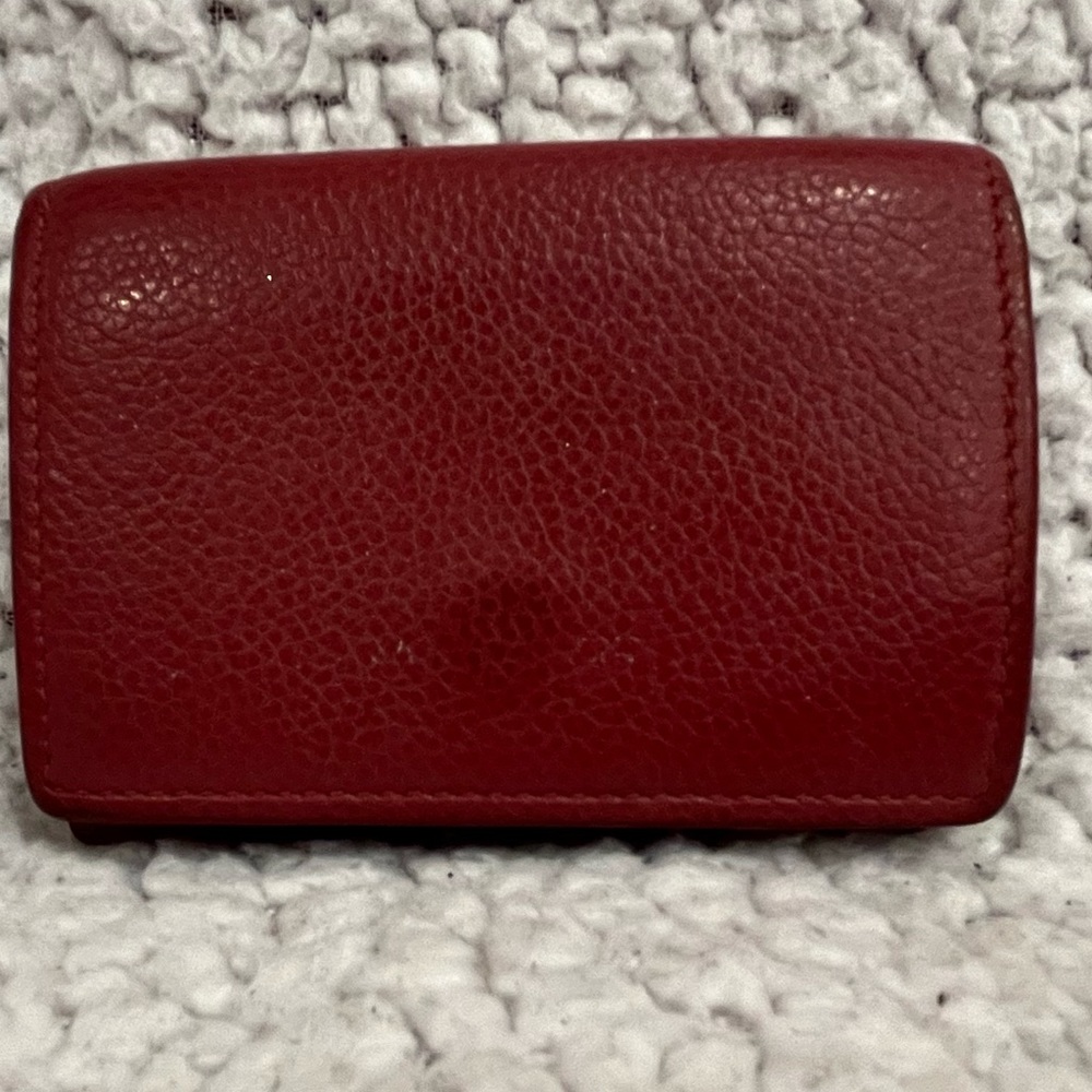 Saint Laurent Mini Red Calfskin Wallet